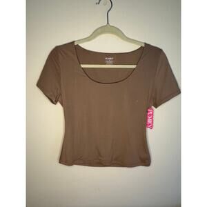 PUMIEY Women's Scoop Neck Short Sleeve T Shirt Slim Fit NWT